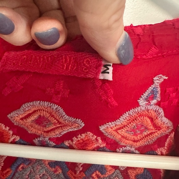 Johnny Was Red Embroidered Blouse - Picture 6 of 10